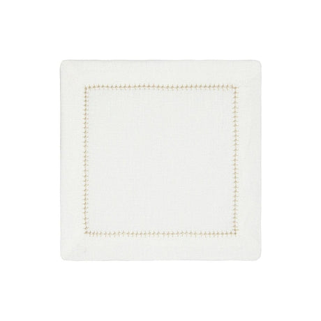 Beige and White Dolce Cocktail Napkins by Mode Living | Fig Linens