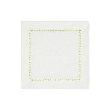 Lime and White Dolce Cocktail Napkins by Mode Living | Fig Linens