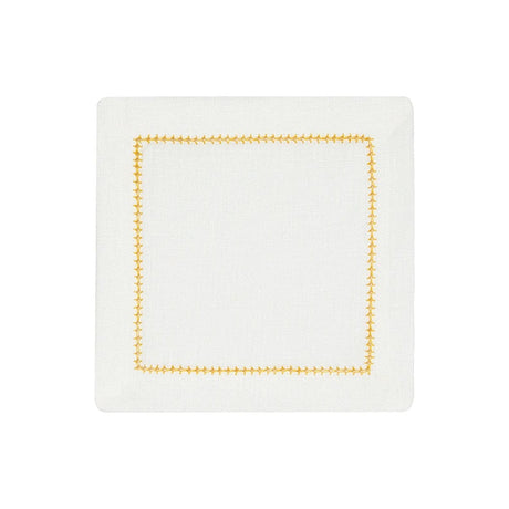 Orange and White Dolce Cocktail Napkins by Mode Living | Fig Linens