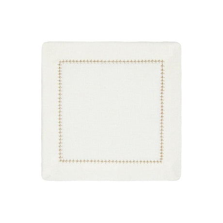 Rose Gold and White Dolce Cocktail Napkins by Mode Living | Fig Linens