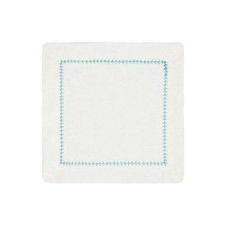 Turquoise and White Dolce Cocktail Napkins by Mode Living | Fig Linens