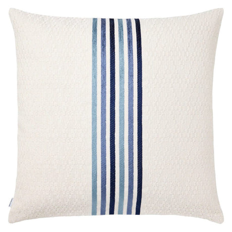 Mar White & Blue Striped Square Pillow by Mode Living | Fig Linens