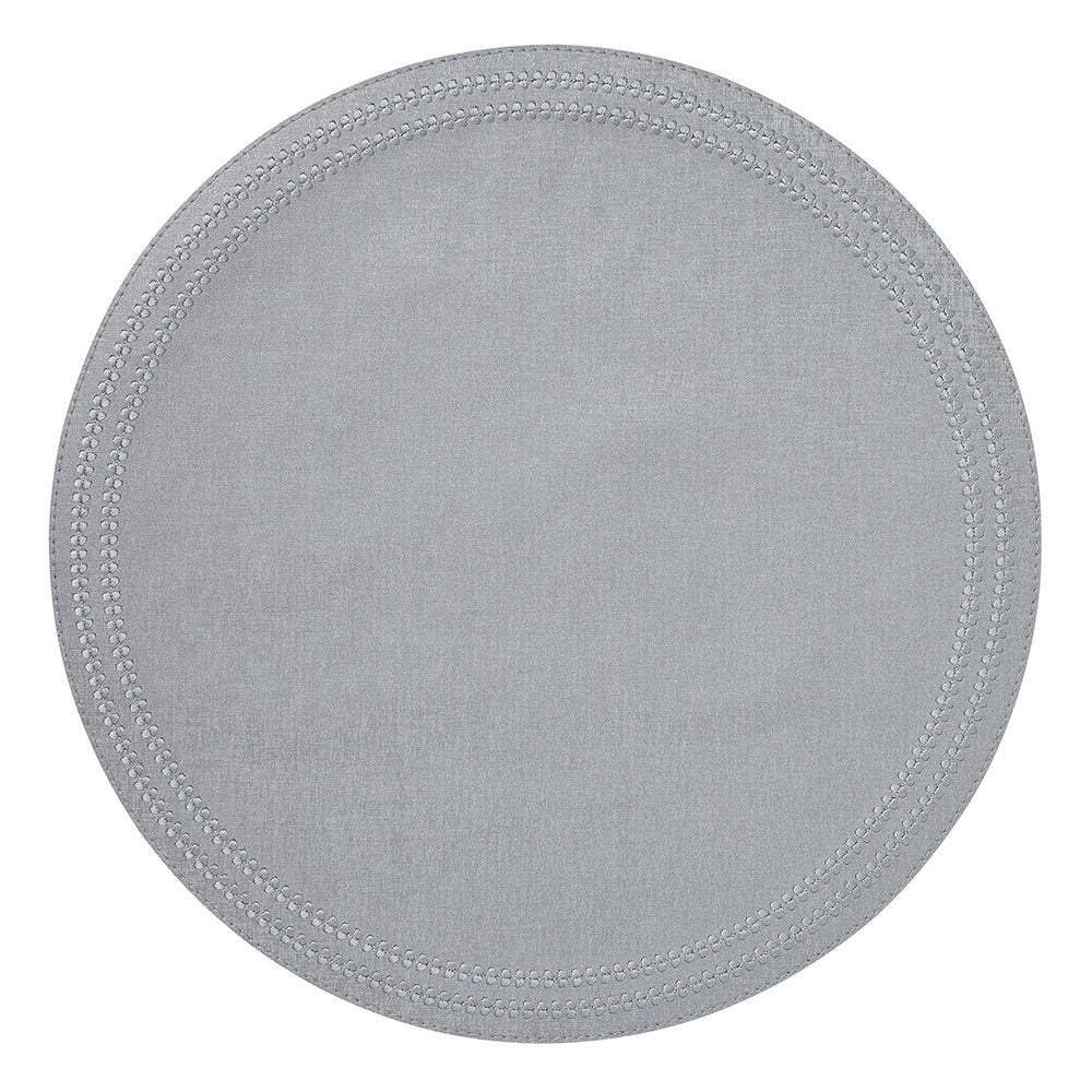 Paloma Silver Gray Round Placemats by Mode Living | Fig Linens