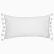 Sahati White Bolster Pillow by John Robshaw | Fig Linens