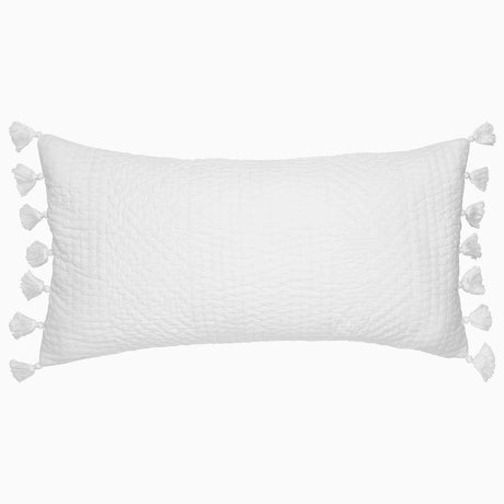 Sahati White Bolster Pillow by John Robshaw | Fig Linens