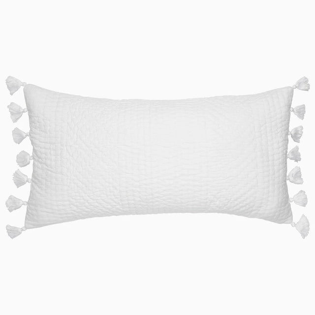 Sahati White Bolster Pillow by John Robshaw | Fig Linens