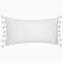 Sahati White Bolster Pillow by John Robshaw | Fig Linens