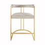 Cromwell Ivory Velvet & Gold Counter Stool by Worlds Away | Fig Linens