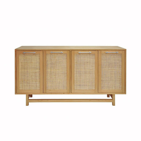 Worlds Away - Macon Pine Cabinet with Cane Doors & Nickel Hardware | Fig Linens