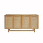 Worlds Away - Macon Pine Cabinet with Cane Doors & Nickel Hardware | Fig Linens