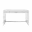 Worlds Away - Lennon White Lacquer Desk with Acrylic Side Panels | Fig Linens