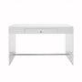 Worlds Away - Lennon White Lacquer Desk with Acrylic Side Panels | Fig Linens