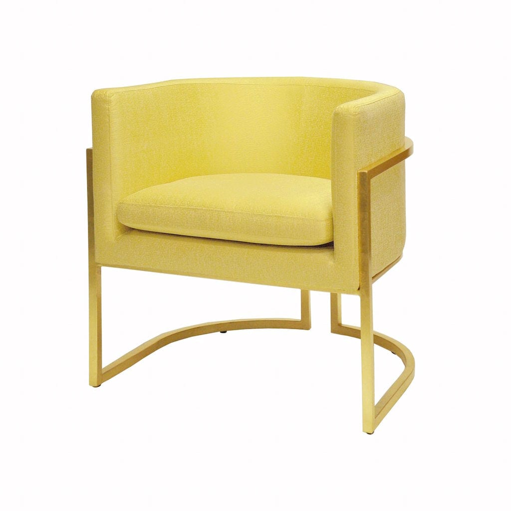 Jenna Citron & Gold Barrel Chair by Worlds Away | Fig Linens