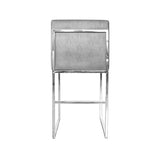 Fig Linens - Worlds Away - Kingston Grey Shagreen & Nickel Counter Stool - Back