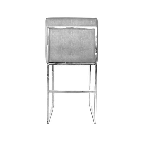 Fig Linens - Worlds Away - Kingston Grey Shagreen & Nickel Counter Stool - Back