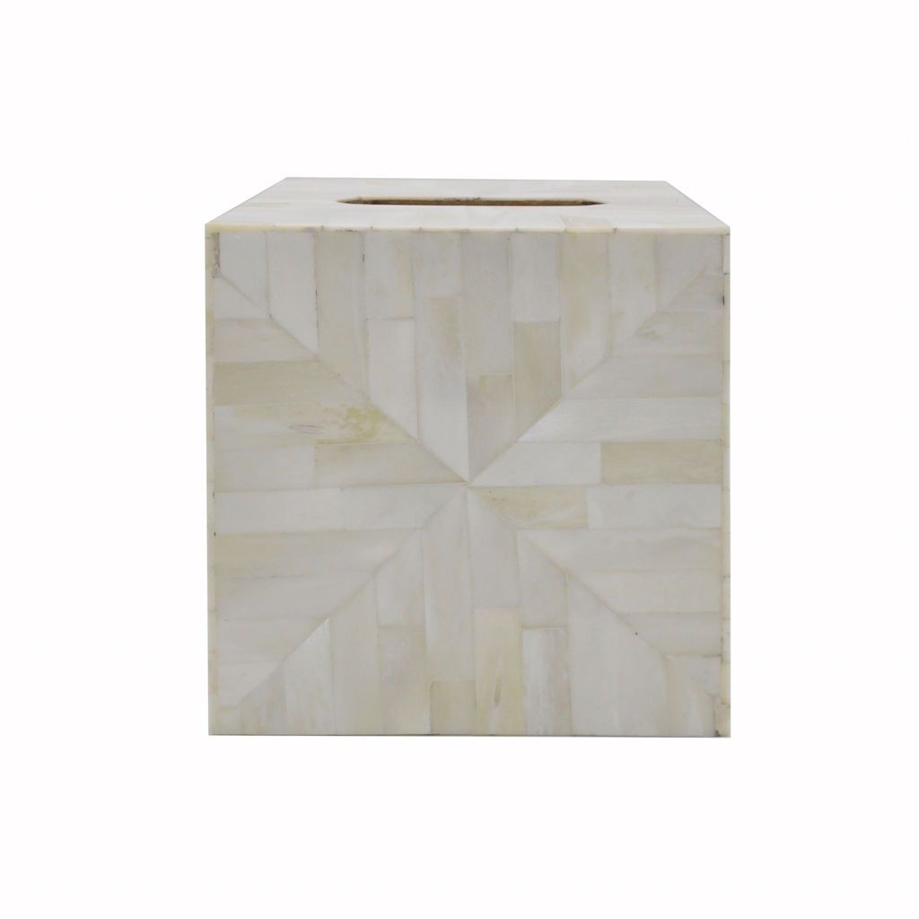 Square Tissue Box Cover - Bone