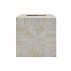 Square Tissue Box Cover - Bone