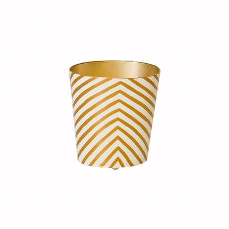 Gold & Cream Zebra Wastebasket by Worlds Away | Fig Linens