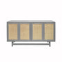 Worlds Away - Macon Grey Cabinet with Cane Doors & Nickel Hardware | Fig Linens