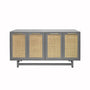 Worlds Away Macon Grey Cabinet with Cane Door Fronts | Fig Linens