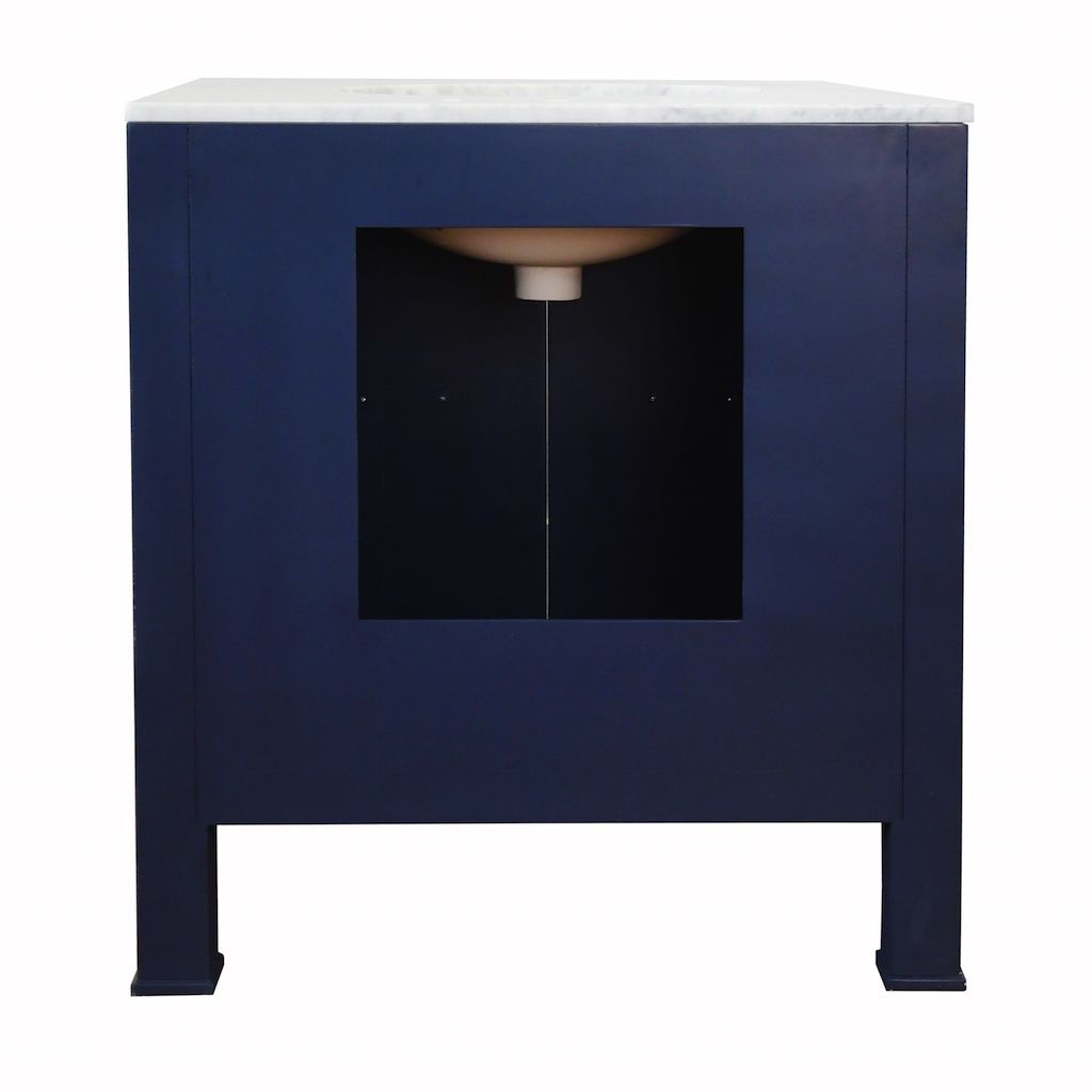 Fig Linens - Blanche Navy Bath Vanity by Worlds Away - Back