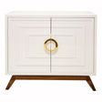 Worlds Away - Bernard White 2-Door Cabinet with Brass Hardware | Fig Linens