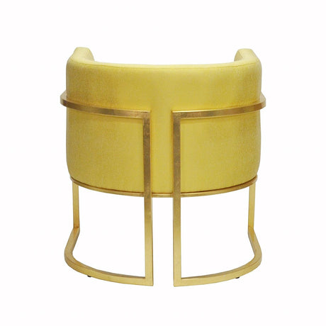 Fig Linens - Jenna Citron & Gold Barrel Chair by Worlds Away - Back