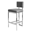 Jones Grey Velvet & Nickel Bar Stool by Worlds Away | Fig Linens