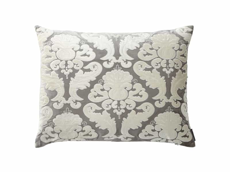 Fig Linens - Lili Alessandra Bedding -  Versailles Silver Velvet Pillow