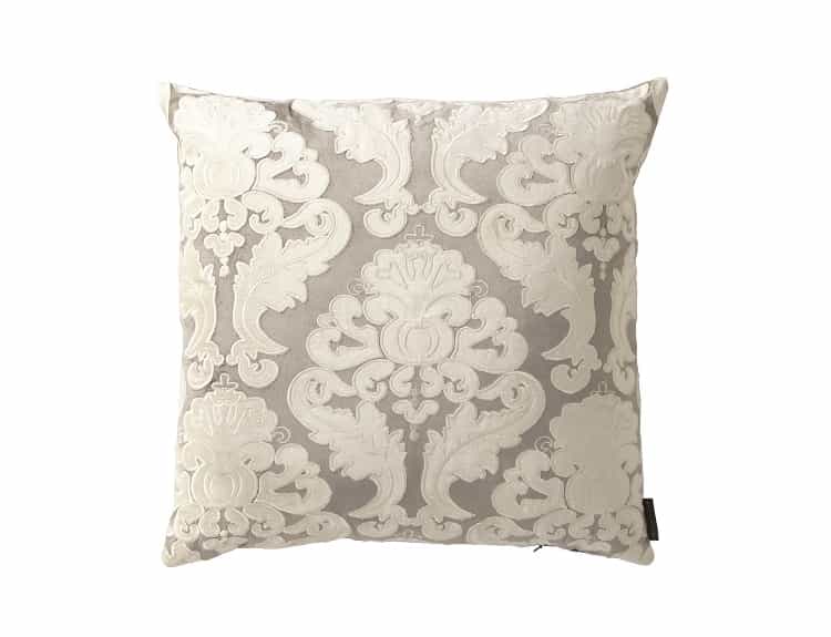 Versailles Square Pillow Ice Blue / Ivory Velvet 24X24 (Pillow Insert  Included)