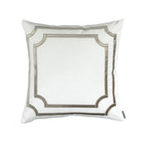 Fig Linens - Lili Alessandra Bedding - Soho Ivory and Fawn Velvet Euro Pillow