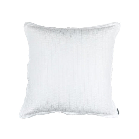 Fig Linens - Lili Alessandra Bedding - Tessa White Quilted Euro Pillow