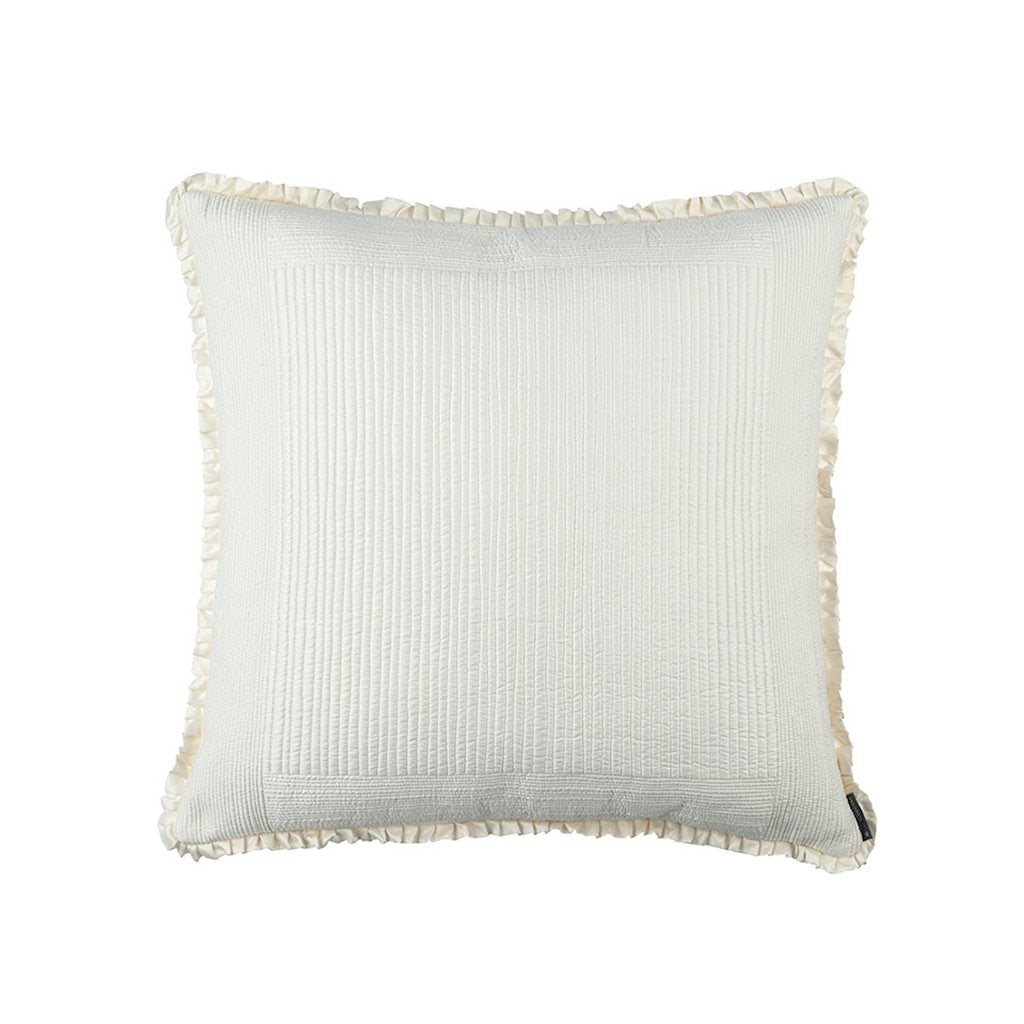 Fig Linens - Lili Alessandra Battersea Ivory Euro Sham