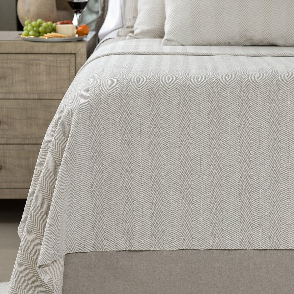 Fig Linens - Lili Alessandra Bedding - Raffia Chevron Blanket