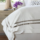 Fig Linens - Lili Alessandra Bedding - Soho Ivory and Fawn Velvet Duvet