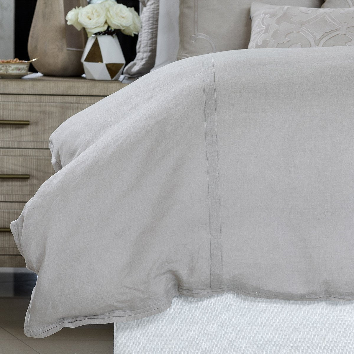 Fig Linens - Lili Alessandra Bedding - Bloom Raffia Duvet Cover