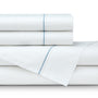 Bella White with Spa Blue Embroidery Sheet Set by Lili Alessandra | Fig Linens