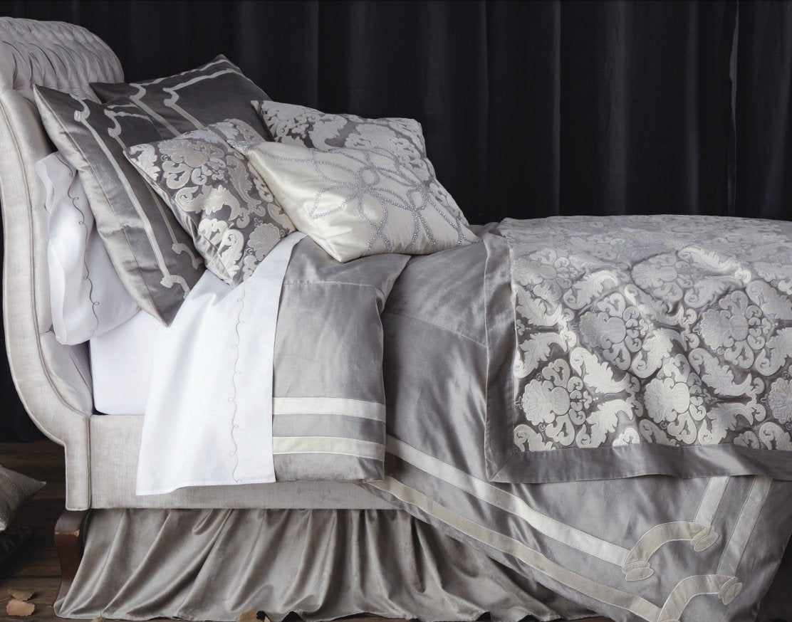 Versailles Silver Velvet Bedding by Lili Alessandra | Fig Linens