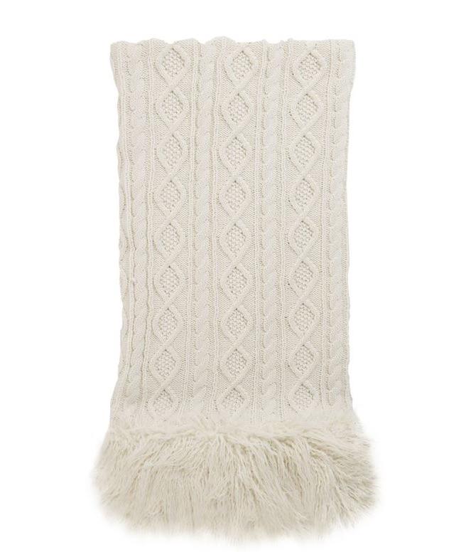 Ivory cable best sale knit throw