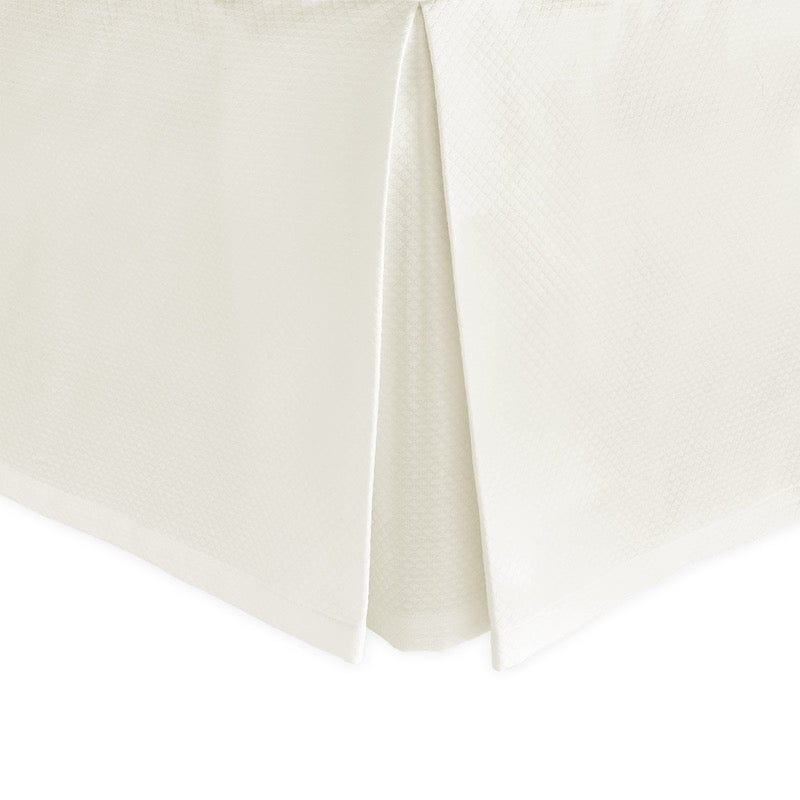 Bed Skirt - Diamond pique Ivory bedskirt by Matouk Fine Linens