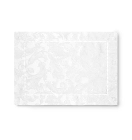 White Placemats - Acanthus Table Linen by Sferra at Fig Linens and Home